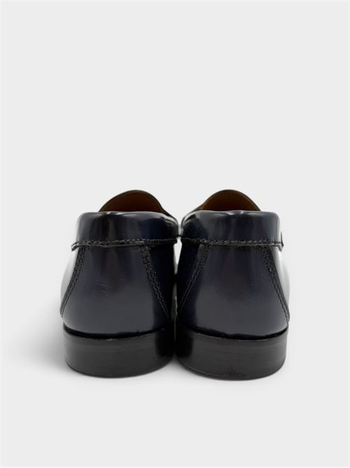 Mocassino blu in pelle con cuore rosso IL LACCIO | ANGYABRASIVATOBLUE